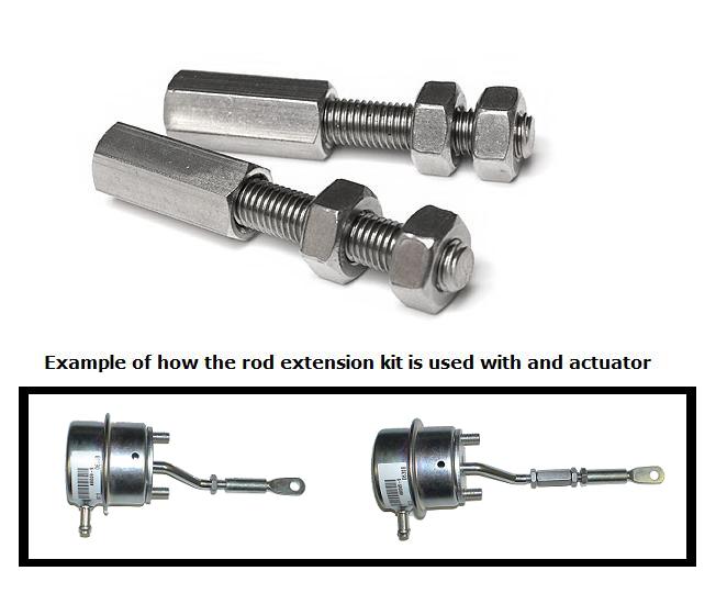 Rod extension kit for rod end on Internal wastegate actuator